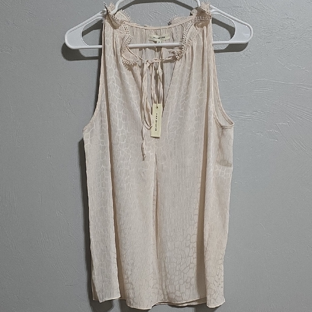 NWT Max Studio Ivory Sleeveless Blouse